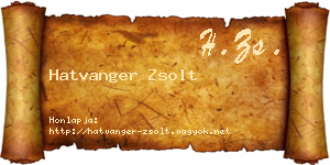 Hatvanger Zsolt névjegykártya